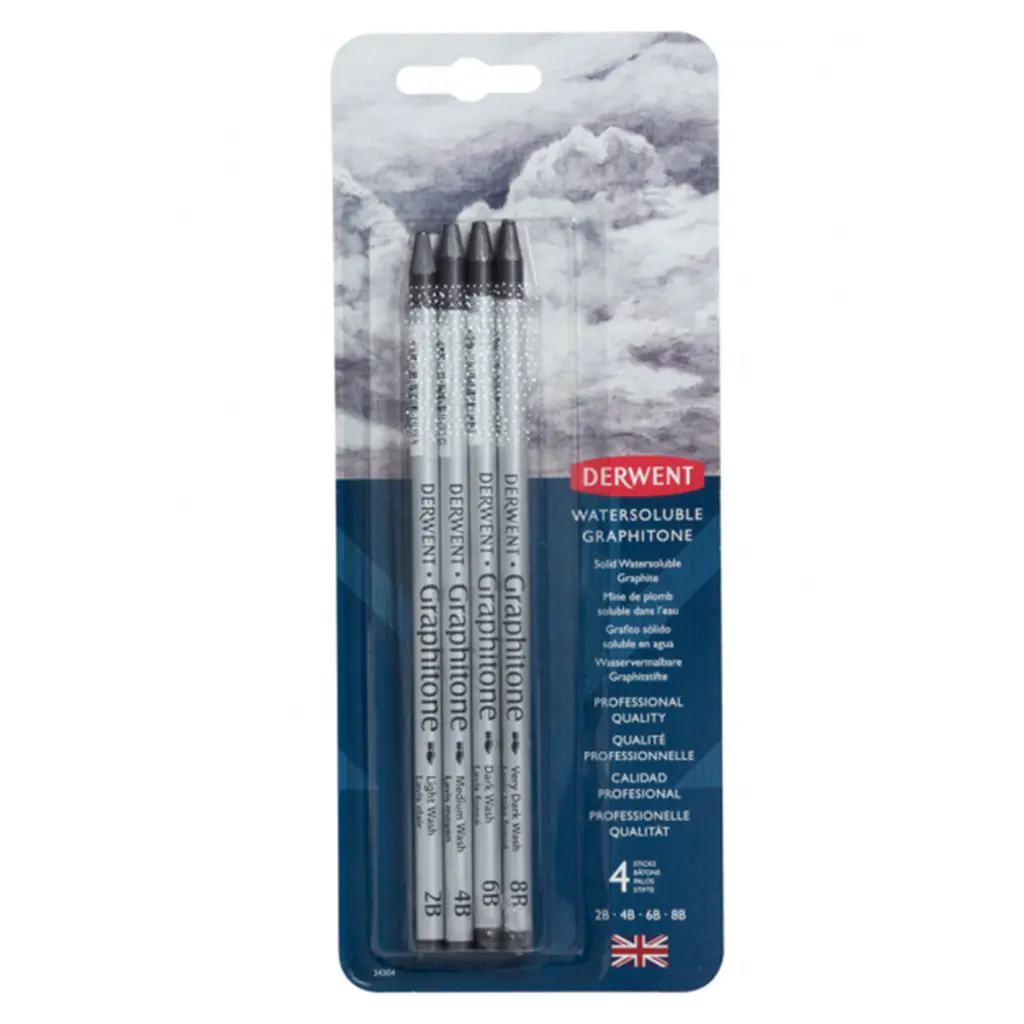 Lápiz Grafito Acuarelable Graphitone Derwent Set 4