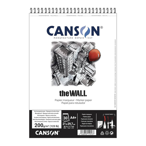 [C400078797] Croquera Marcadores Canson The Wall A4 200gr 30 Hojas