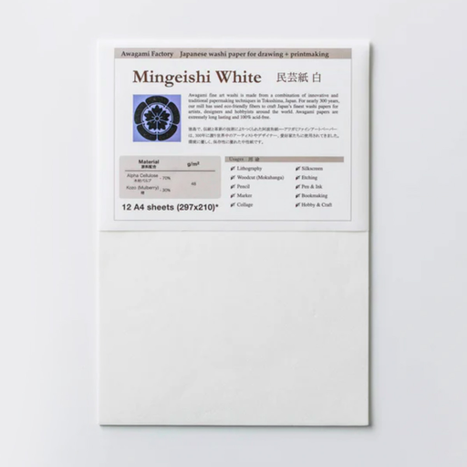 Resma Papel Washi Dibujo y Grabado Awagami A4 12 Hojas