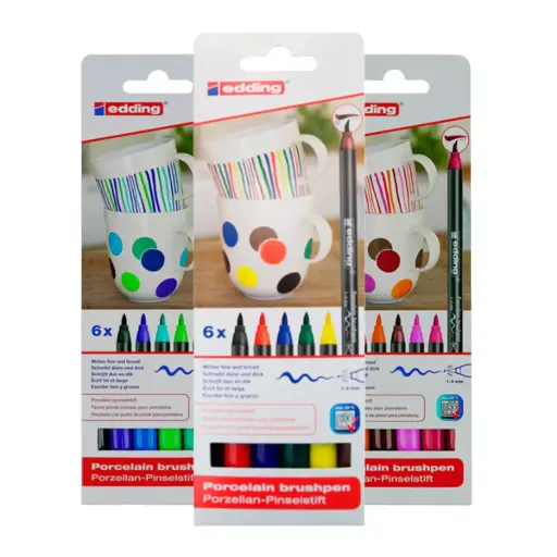 Marcadores Porcelana Edding Punta Pincel Sets